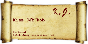 Kiss Jákob névjegykártya